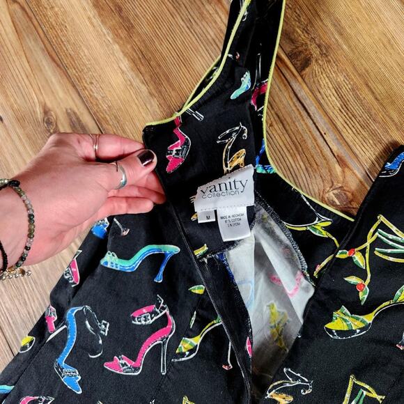 Vanity Collection Shoe Dress Neon Sequin Heels Preppy School Artsy - Picture 5 of 5